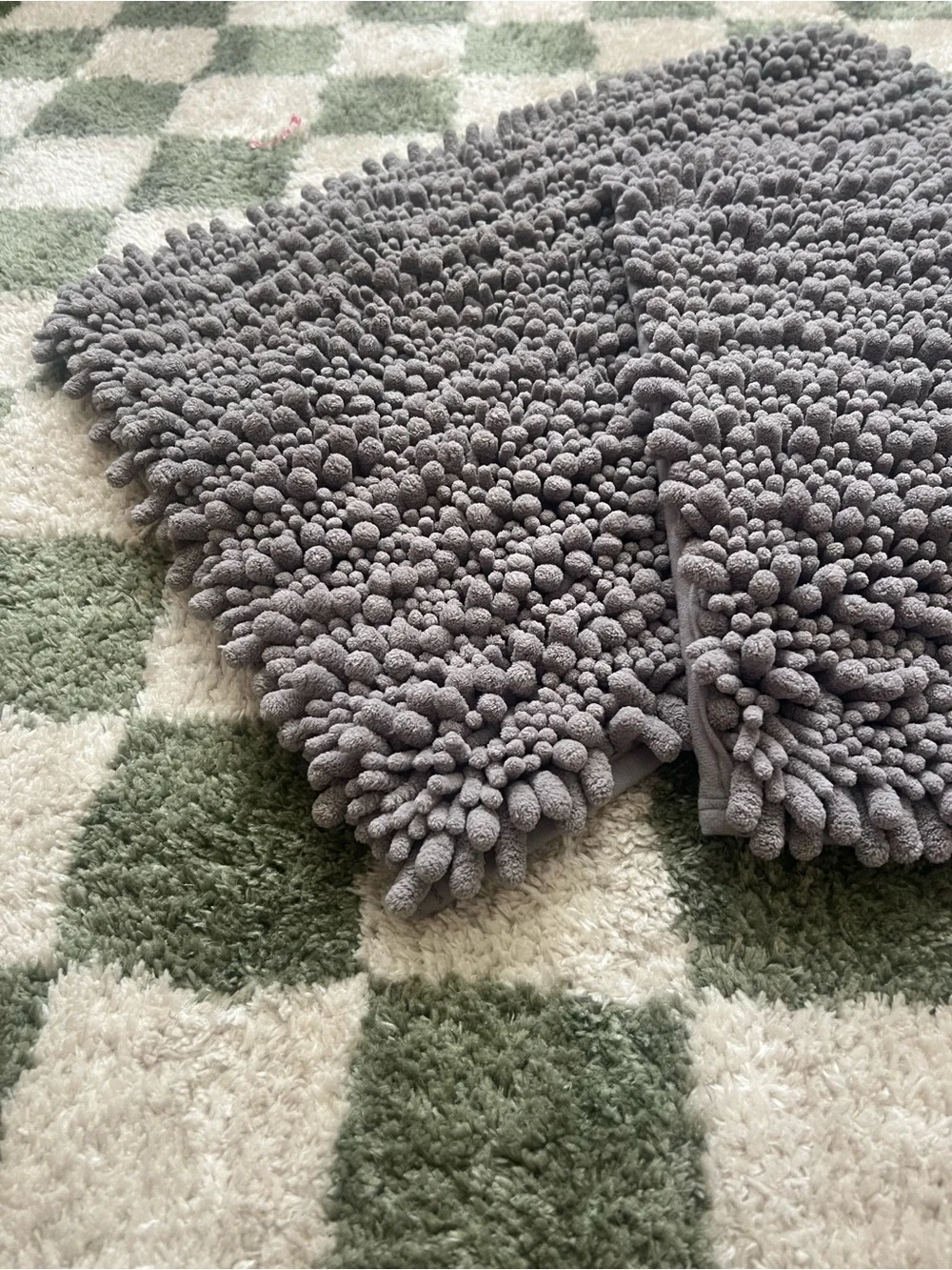 Plush Shag Bath Mat Set in Gray 24”x17”